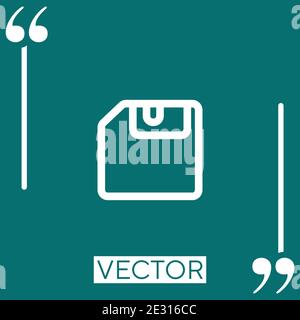 save outlined diskette Linear icon. Editable stroke line Stock Vector