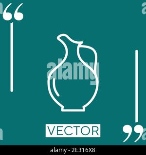 glass jug vector icon Linear icon. Editable stroke line Stock Vector