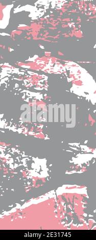 vector grunge background, brush strokes on canvas, gray and pink tones Stock Vector