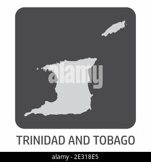 The Trinidad and Tobago silhouette map icon on dark box Stock Vector