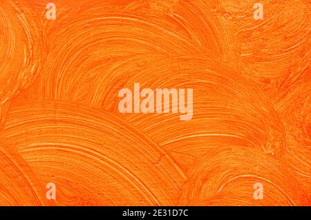 Orange background - Hand painted textured wallpaper - Modern varnish matt on vivid seamless backdrop Stock Photo