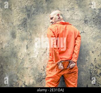 Handcuffed Prisoners waiting for Death Penalty Stock Photo