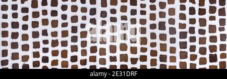 Snowy cobblestone pavement - panoramic close-up Stock Photo