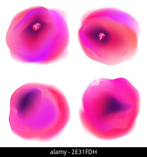 A set of gradient shapes . Pink bright energies . Modern abstract background texture. Template for the design. Isolated objects.Vector Stock Vector