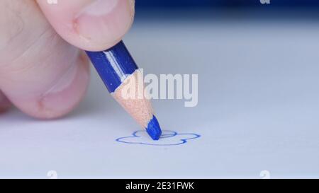 Closeup Image with a Person Who Drawing with a Colored Pencil Stock Photo
