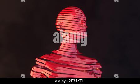 3d render. Head Human shattered portrait Stock Photo