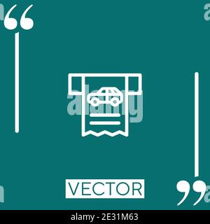 parking ticket vector icon Linear icon. Editable stroke line Stock Vector