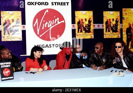 Prince and the New Power Generation launching his new album Exodus at the Virgin Megastore in London, UK. 5th April 1995 Stock Photo