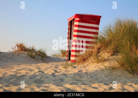 Beach tent at the dunes, Borkum, East Frisian Island, East frisia, Lower Saxony, Germany, Europe Stock Photo