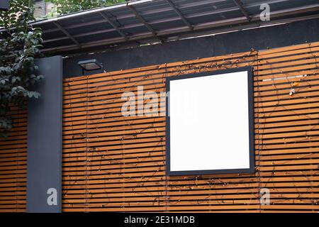 signboard mockup and template empty frame for logo and text on the background Stock Photo
