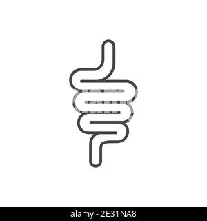 Intestinal tract icon isolated on white background. Stock Vector
