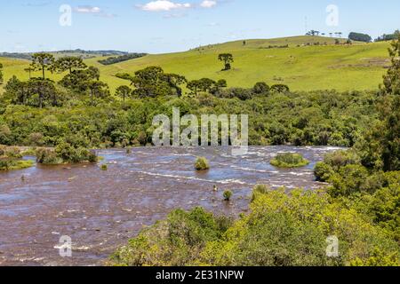 Cai river and forest, São Francisco de Paula, Rio Grande do Sul, Brazil Stock Photo