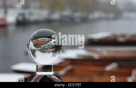 Cambridge punts, A different view Stock Photo