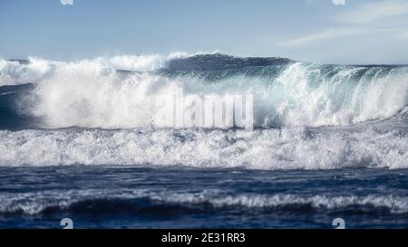 Blue Ocean Waves on rough sea Stock Photo