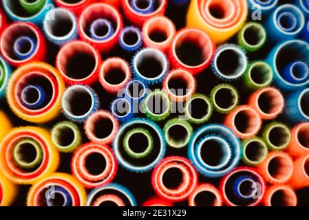 Colored curler in hairdresser in San SebastiÃ¡n. Creative and abstract Stock Photo