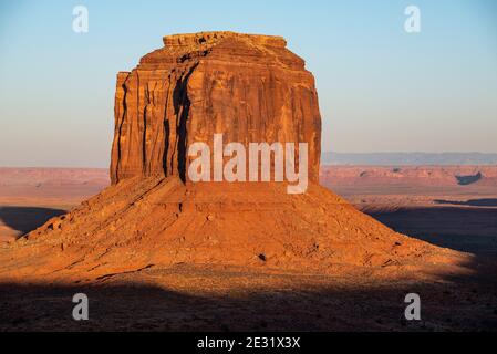 The Merrick Butte rock formation at sunset in Monument Valley Navajo Tribal Park, Arizona and Utah, USA Stock Photo