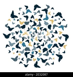 Flying butterfly vector background. Abstract texture for fabric, textile, apparel Stock Vector