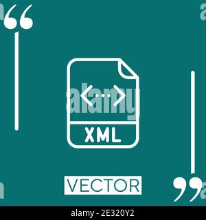 xml vector icon Linear icon. Editable stroke line Stock Vector