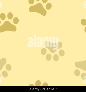 Seamless pattern with theme: dogs. Dog tracks. Fully editable color palette. Stock Vector