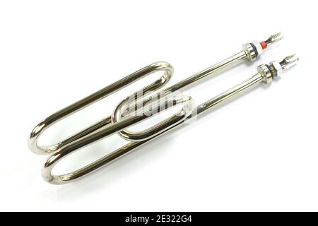 Electric heating element isolated on white background. Stock Photo