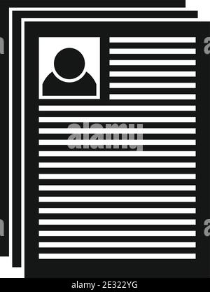 Personal guard papers icon, simple style Stock Vector