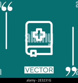 medical handbook vector icon Linear icon. Editable stroked line Stock Vector