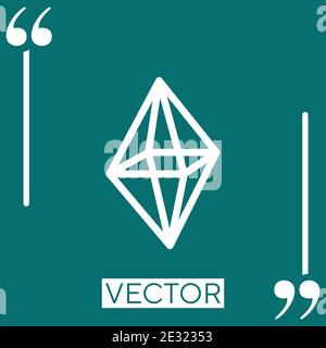 octahedron vector icon Linear icon. Editable stroke line Stock Vector