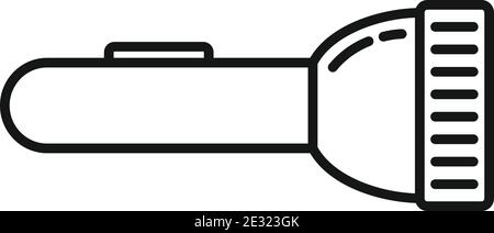 Guard flashlight icon, outline style Stock Vector