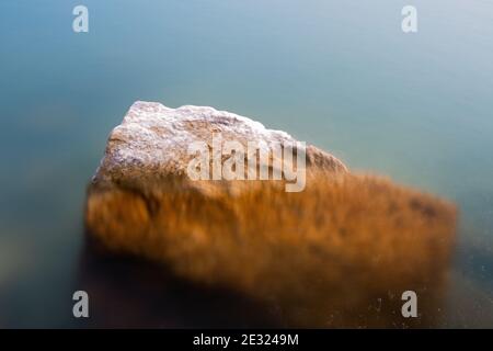 Rock in Lake Michigan Stock Photo