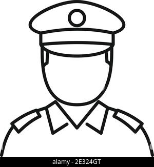 Policeman cop icon, outline style Stock Vector