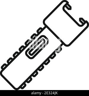 Policeman electroshocker icon, outline style Stock Vector