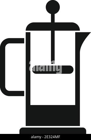 Coffee press pot icon, simple style Stock Vector