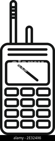Policeman walkie talkie icon, outline style Stock Vector
