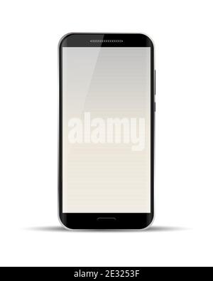 Smartphone template. Vector mock up for a modern mobile phone. Realistic cellphone isolated on white background. Stock Vector