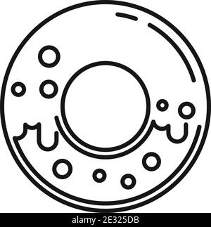 Coffee donut icon, outline style Stock Vector