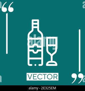 wine vector icon Linear icon. Editable stroked line Stock Vector