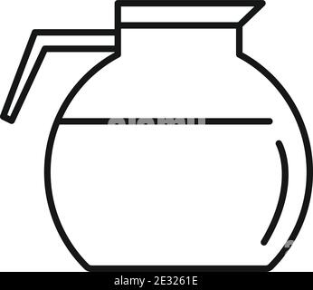 Coffee glass pot icon, outline style Stock Vector