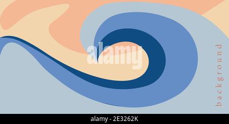 Background with big ocean wave in oriental style. Sea surface. Horizontal vector illustration for banner, card, poster, wallpaper. Stock Vector