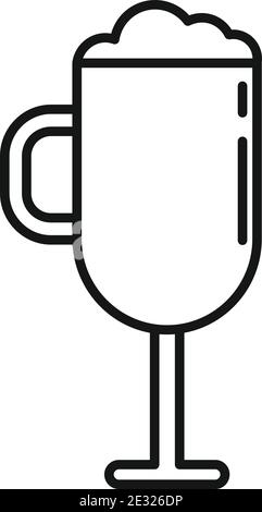 Ice coffee icon, outline style Stock Vector