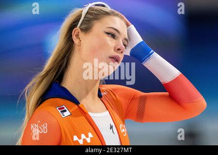 HEERENVEEN, THE NETHERLANDS - JANUARY 16: Jutta Leerdam of The