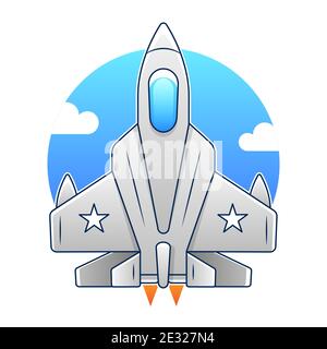 Vector Cartoon Fighter Plane. Twin-engine, variable-sweep wing multirole combat aircraft. Available EPS-10 vector Stock Vector