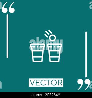 beer pong vector icon Linear icon. Editable stroke line Stock Vector