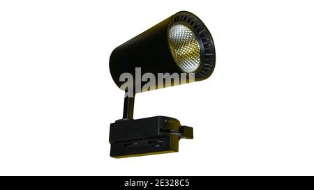 Spot light isolated on white background close-up, LED track light. Stock Photo
