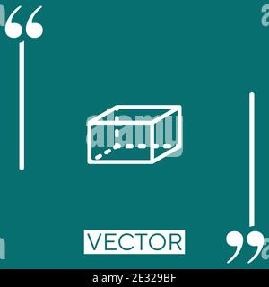 hexahedron vector icon Linear icon. Editable stroke line Stock Vector