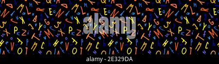 Bright hand drawn letters seamless pattern Stock Vector