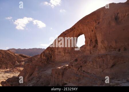 Stunning desert arch deep in Timna national park Stock Photo