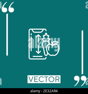 food app vector icon Linear icon. Editable stroke line Stock Vector