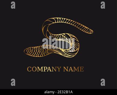 Elegance Initial Letter S Type Logo Sign Symbol Icon in the form of a snake. Vector illustration Stock Vector