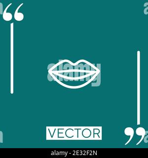 smiling lips vector icon Linear icon. Editable stroke line Stock Vector