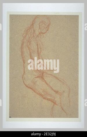 Maillol - Jeune femme nue, assise, les cheveux dénoués, RF 39701, Recto. Stock Photo